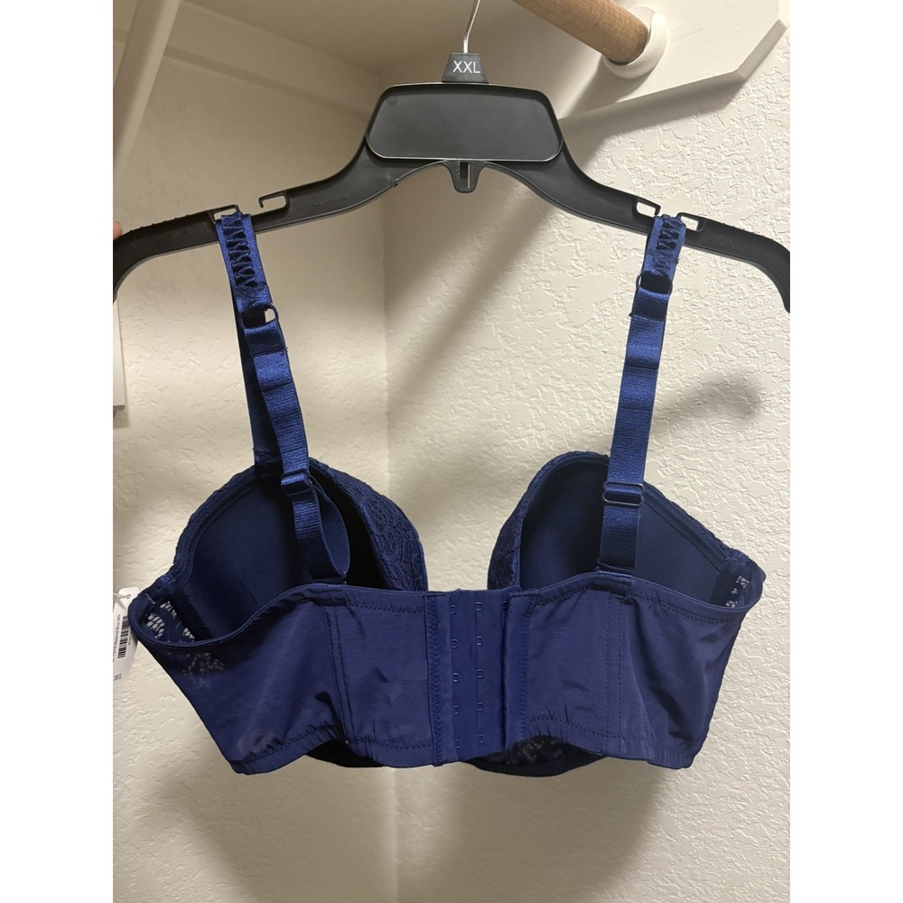 Adore Me Bra Azura Contour Longline Balconette Blue Lace 38G NWT - Picture 2 of 12